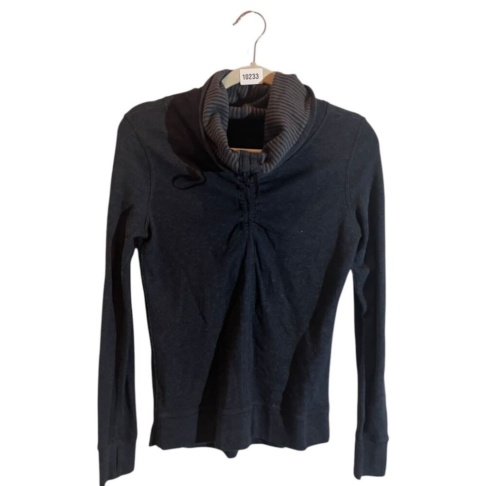 Lululemon In A Cinch Cowl Neck Pullover Reversible Sweater Women's Size M Gray